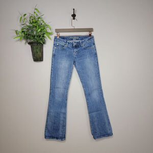 American Eagle Hipster Jeans Vintage 90s Bootcut Low Rise Medium Blue Wash AE 2